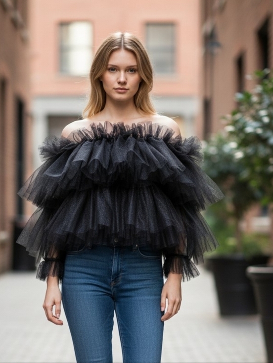 Fashion Nova Tops - Fashion Nova Extra Fabulous Mesh Tulu Top. Brand New With Tags. Size Xl